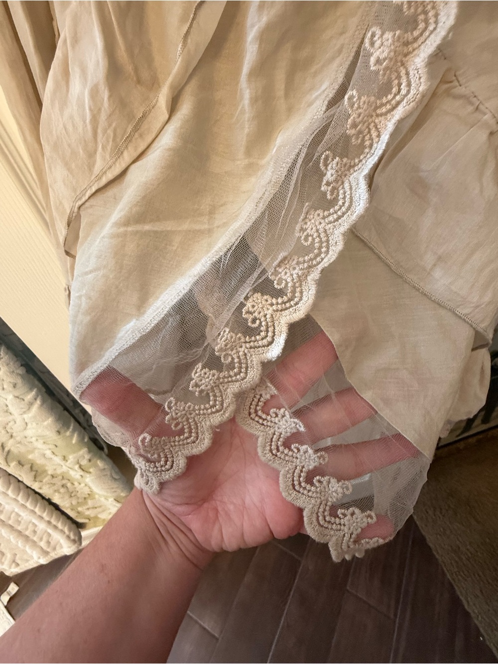 Layered High-Low Ruffle Skirt — Cream - Picture 3 of 10
